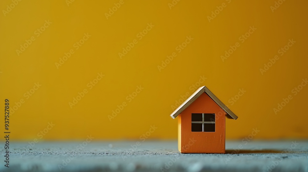 Poster design interspersion in a minimalistic macro picture of a house ai generated illustration