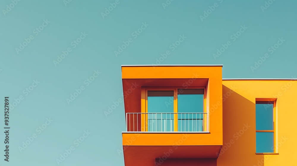 Poster design interspersion in a minimalistic macro picture of a house ai generated illustration