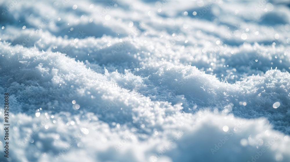 Poster detail shot of the texture and pattern of a fresh snowfall ai generated illustration