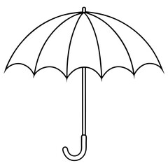 black umbrella isolated on white