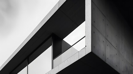 Fototapeta premium Detailed shot of a modern architectural feature in a minimalist house AI generated illustration