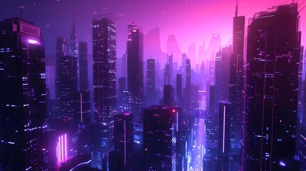 Fototapeta premium Experimental sci-fi cityscape crafted as 3D illustration AI generated illustration