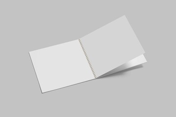 Square Spiral Notebook Blank Mockup