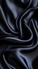 Fototapeta premium Luxurious Black Fabric Texture with Elegant Folds