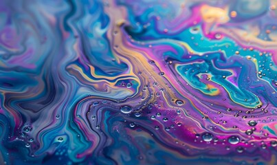 Fototapeta premium Abstract background texture of iridescent paints. Soap bubble. 