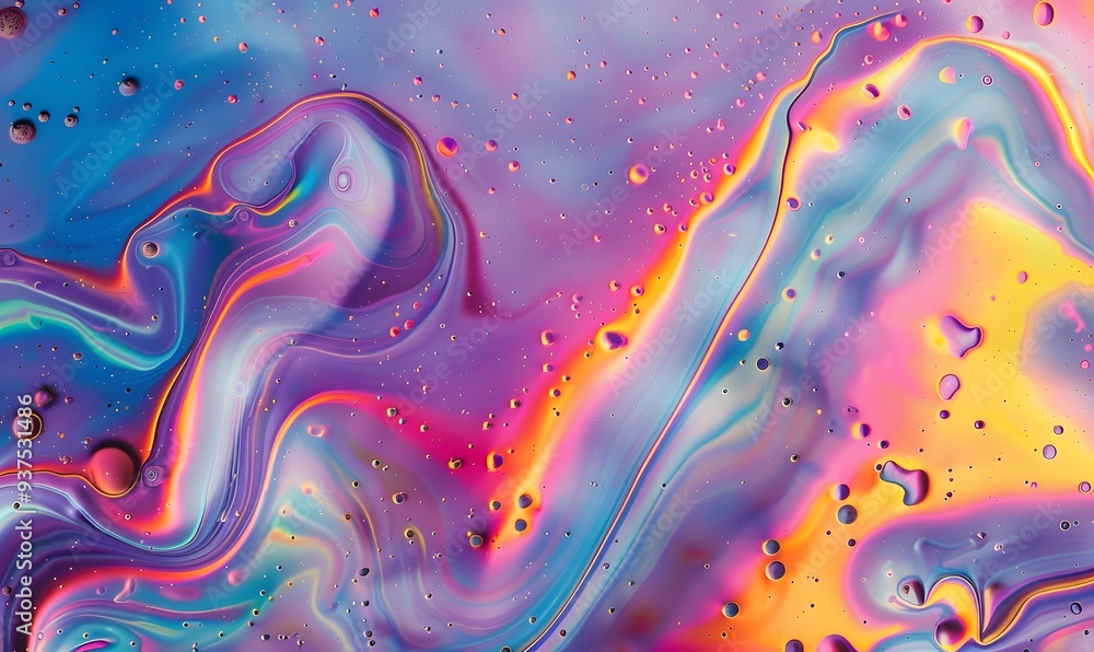 Poster abstract background texture of iridescent paints. soap bubble.