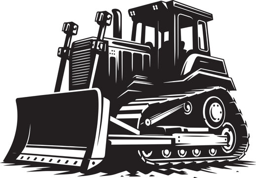 black bulldozer construction equipment clip art preview