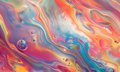 Abstract background texture of iridescent paints. Soap bubble. 