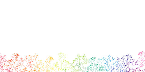 かすみ草のシルエットフレーム⑤カラフル_下部