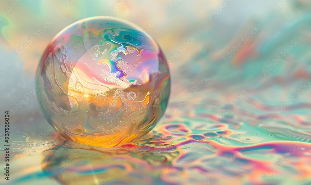 Poster abstract background texture of iridescent paints. soap bubble.