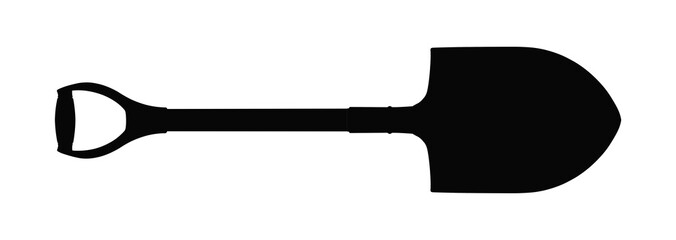 Tools Building and repair - Black silhouette Small Shovel with a handle. Isolated
