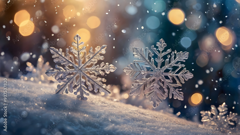 Canvas Prints christmas background with snow and tree, ai generated