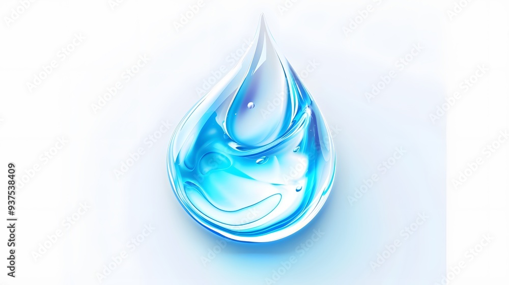 Poster forumulate art for serum drop isolated on a white background with a glowing effect ai generated illu