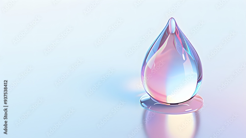Poster forumulate art for serum drop isolated on a white background with a glowing effect ai generated illu