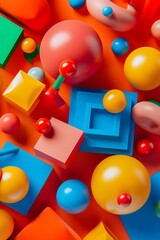 Fun 3D abstract background with playful geometric shapes AI generated illustration