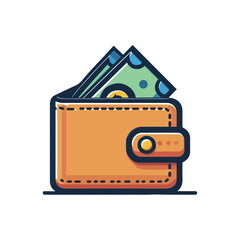 Wallet icon. Vector flat wallet illustration.