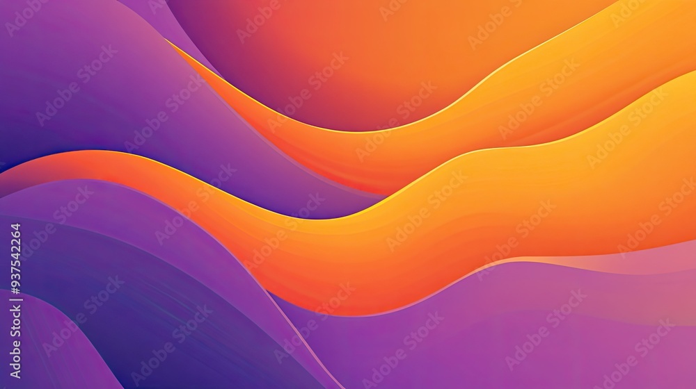 Poster vibrant gradient vector with a dynamic flow from bright red to warm amber