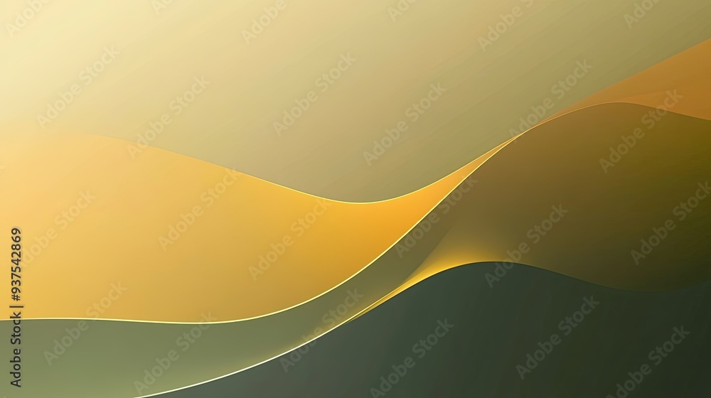 Poster abstract gradient vector with a smooth flow from olive green to gold -