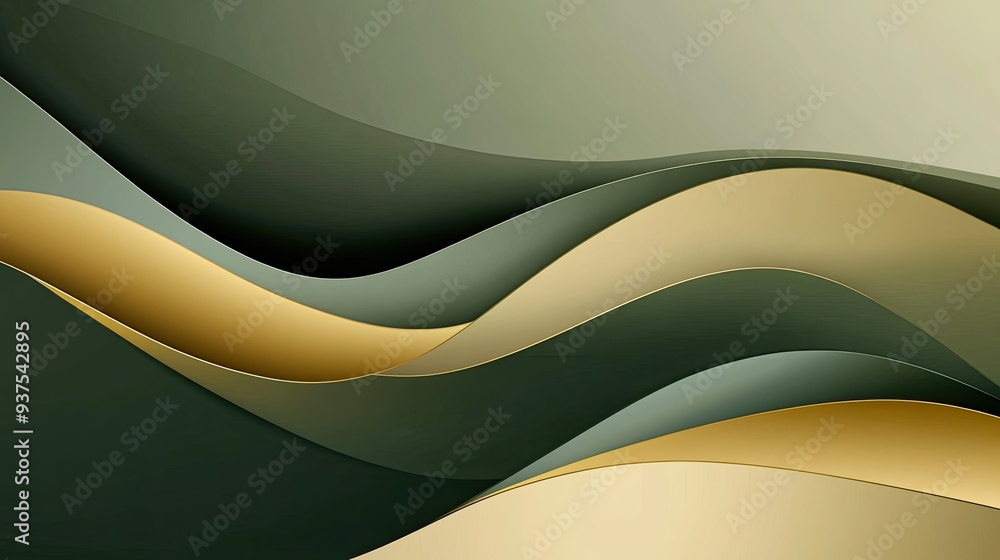 Poster abstract gradient vector with a smooth flow from olive green to gold -