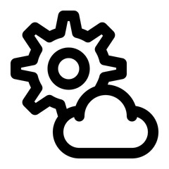 cloud development, cloud engineering, cloud computing, development, configuration, setting outline icon