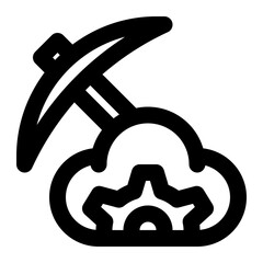 cloud mining, cloud computing, mining, cloud service, cloud platform, miner outline icon
