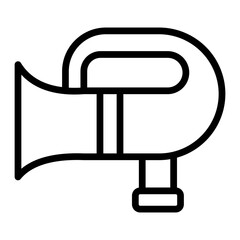 Trumpet Vector Line Icon Design