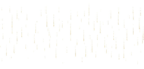 Gold Glowing Sparkling Rain. Falling Meteorite Star