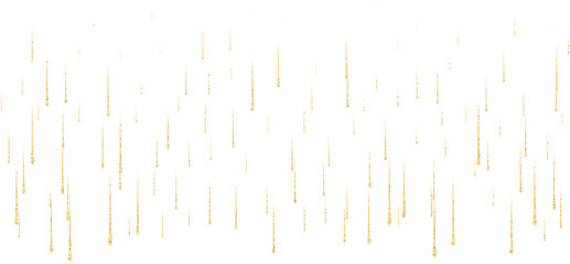 Gold Glowing Sparkling Rain. Falling Meteorite Star