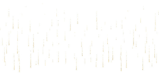 Gold Glowing Sparkling Rain. Falling Meteorite Star