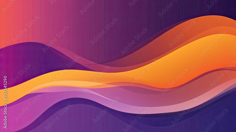 Poster dynamic gradient vector featuring a smooth transition from purple to orange
