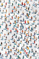 A Crowd of People Walking On A White Pavement