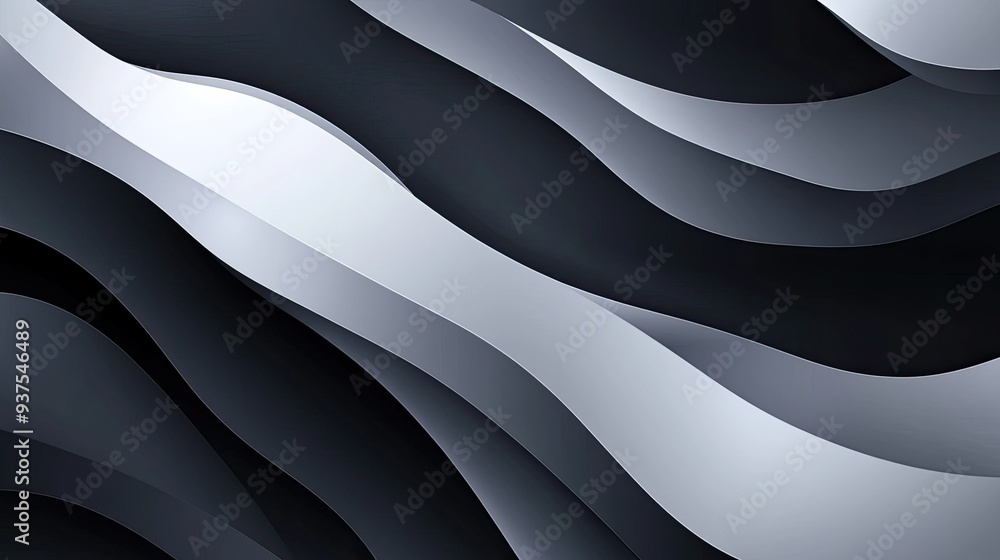 Poster gradient vector featuring a dynamic blend from dark gray to light silver