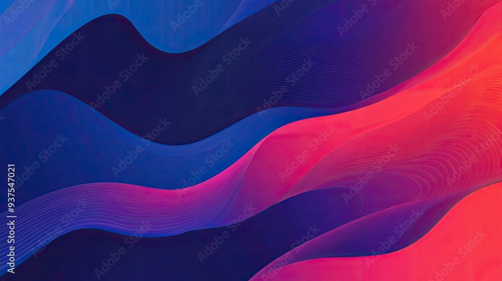 Poster gradient vector with bold colors transitioning from red to deep blue