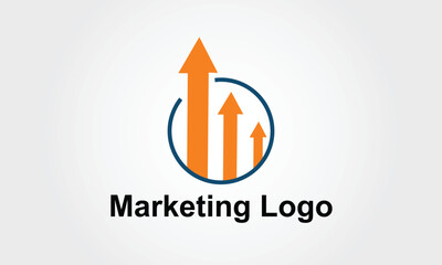 Vector format marketing company logo, Morden marketing logo, Luxury marketing logo.