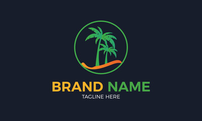 Vector logo template for travel agency, Template for a holiday logo, vector template for a beach logo concept