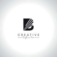 Alphabet Letter B Modern Artistic Zebra Lines Logo Design. Initial Vector Template.