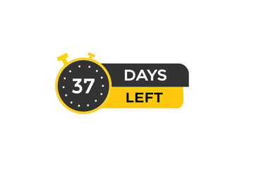 37 days left, icon, stile, timer, countdown, clock, time,  background, template, 37 days left, countdown, sticker, left banner, business, sale, label button
