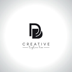 Alphabet Letter DD Modern Artistic Line Logo Design. Initial Vector Template.