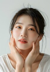 Beautiful Asian Woman with Soft Makeup