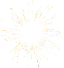 Obraz premium Gold Glowing Transparent Firework. New Year Sparkler Star