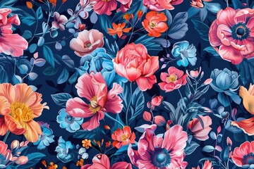 Seamless floral patterns for various products and decorations.