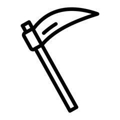 Scythe icon in outline style