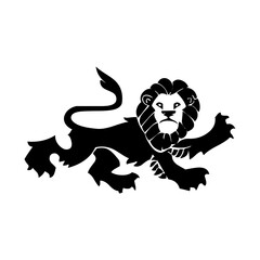 Black lion icon. Lion glyph. Lion Silhouette