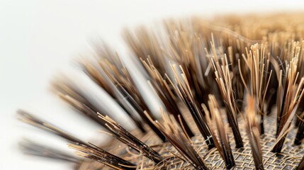 Close up of bristles on a hairbrush creating abstract design