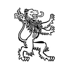 Black lion icon. Lion glyph. Lion Silhouette