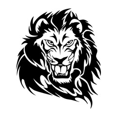 Black lion icon. Lion glyph. Lion Silhouette