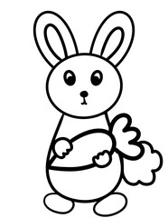 Black stripes, rabbits holding carrots.