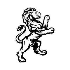 Black lion icon. Lion glyph. Lion Silhouette