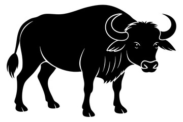 Buffalo silhouette vector art illustration