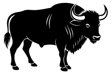 Buffalo silhouette vector art illustration